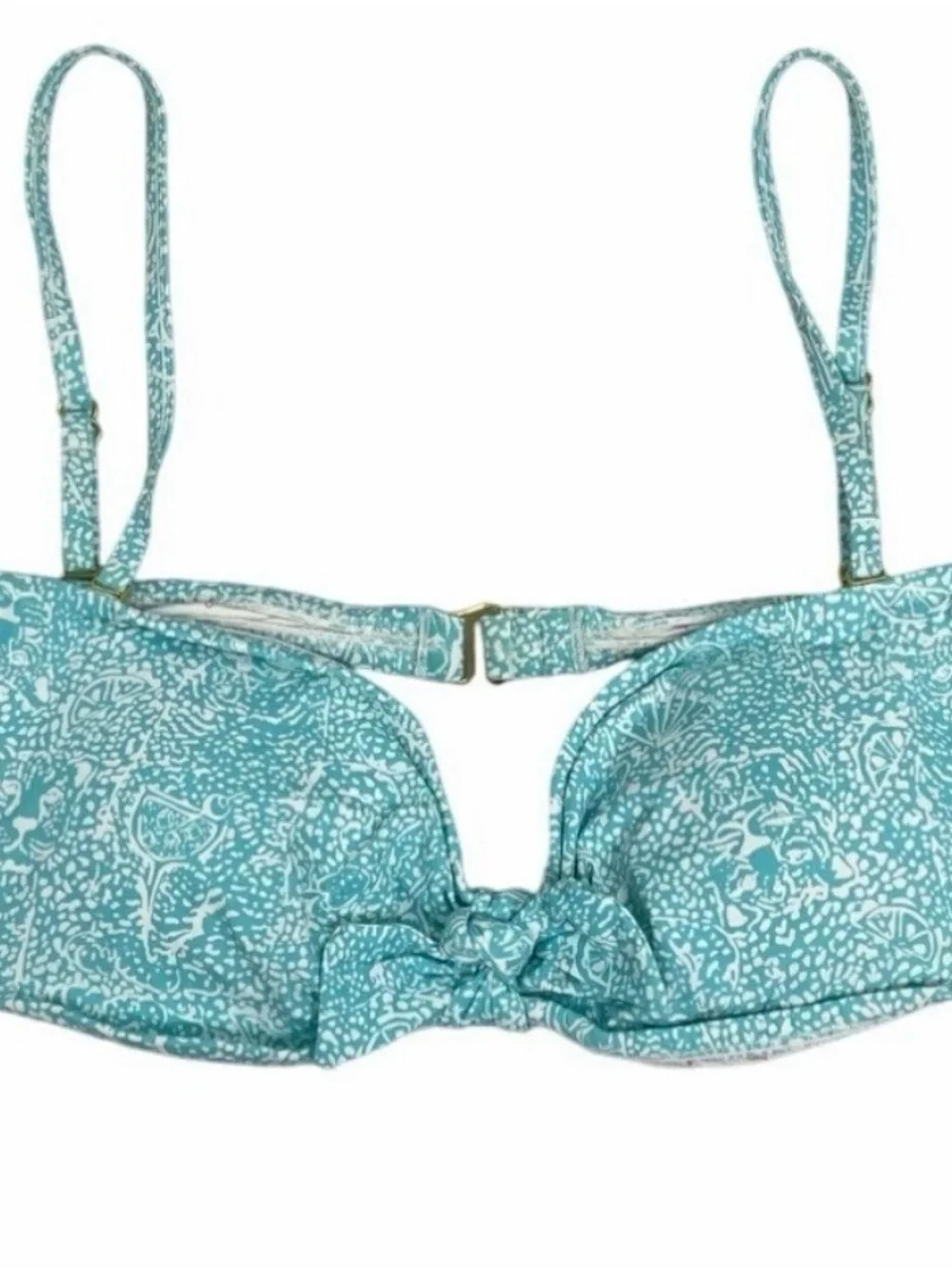 Lilly Pulitzer Teal & White Printed Bikini Top